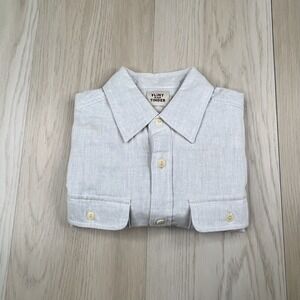 Flint And Tinder Soft Cotton Button Up Shirt Mens Size Xtra Small Light Gray